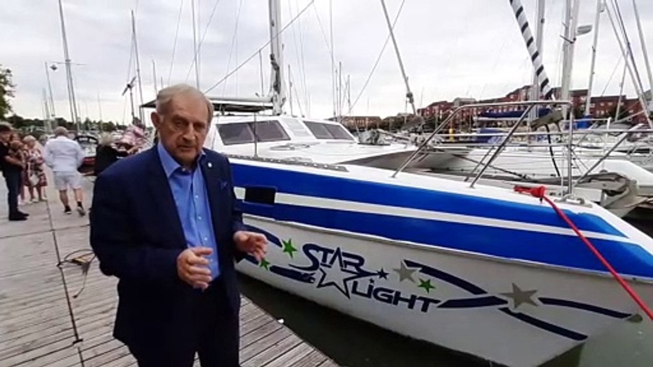 Solar powered catamaran