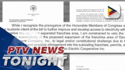 Pres. Marcos Jr. vetoes bill that seeks to widen franchise area of Davao Light and Power Company