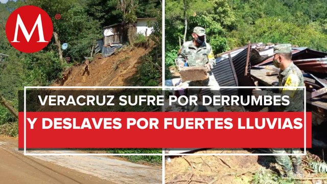 En Veracruz, fuertes lluvias dejan deslaves, casas afectadas y un muerto
