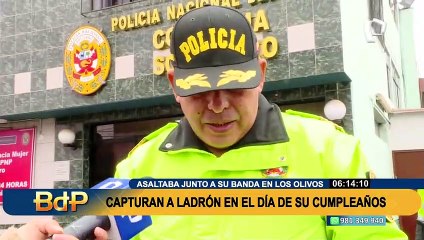 Los Olivos: Ladrón cae en el mismo día de su cumpleaños