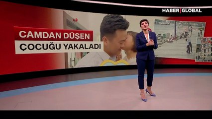 5. kattan düşen 2 yaşındaki çocuğu havada böyle yakaladı