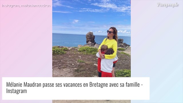 Mélanie Maudran et ses enfants : rare portrait de famille lors d' instants précieux