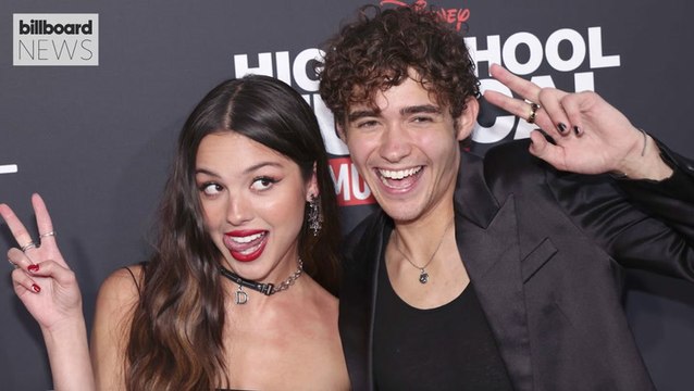 Olivia Rodrigo & Joshua Bassett Reunite on Red Carpet For ‘HSMTMTS’ Season 3 Premiere | Billboard News