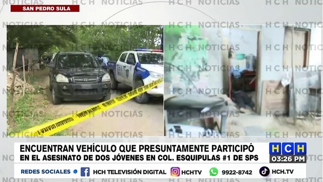 ¡Abandonan camioneta que habrían usado sicarios en doble crimen en taller sampedrano!