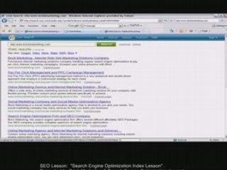 Search Engine Optimization Index Lesson