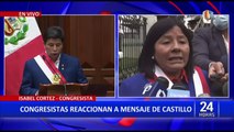 Mensaje presidencial: así reaccionaron los congresistas tras discurso de Pedro Castillo