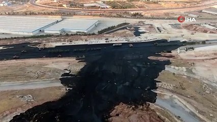 Atıktan kapanan TAG otoyolu havadan görüntülendi