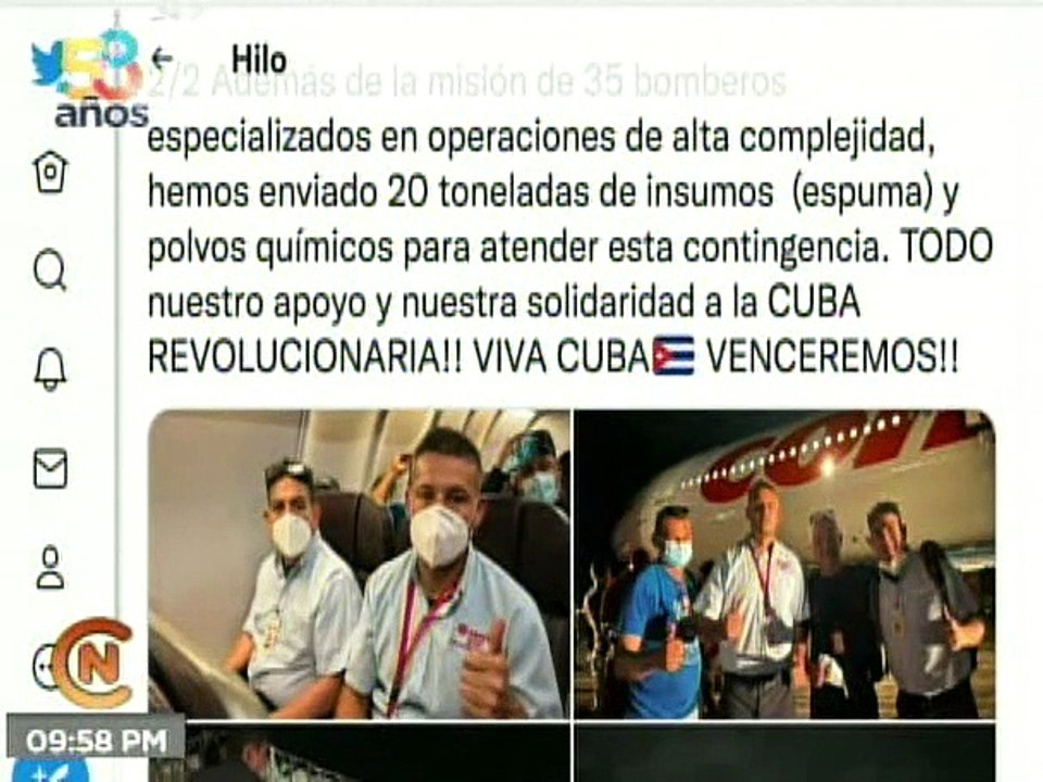 Bomberos y técnicos de PDVSA viajan a Cuba para apoyar labores de extinción del incendio en Matanzas