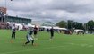 Eagles WRs going through passing drill during practice on Aug. 6