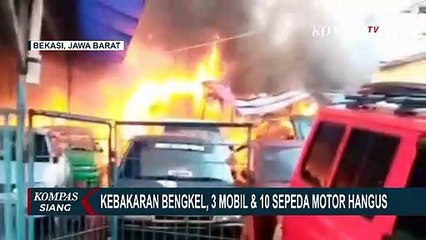 Api Lahap Bangunan Bengkel Sekaligus Showroom di Bekasi, Diduga Api Dipicu Arus Pendek Listrik