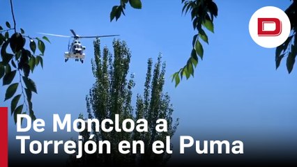 Sánchez se sube al Super Puma para ir de Moncloa a Torrejón después quitarse la corbata para ahorrar
