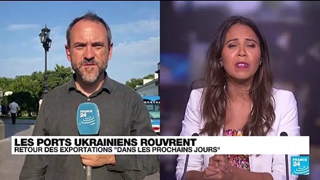 Ukraine: Zelensky dans le port de Tchornomorsk pour superviser un premier chargement de céréales