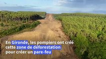 Incendies en Gironde : la zone de déforestation créée par les pompiers vue du ciel
