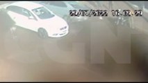 Câmera de segurança registra momento em que condutor é agredido no Bairro Brasília