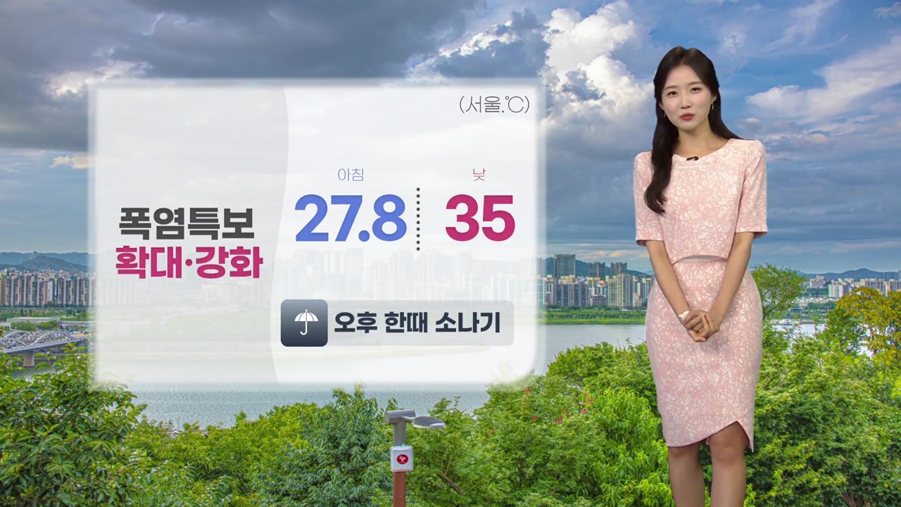 [날씨] 전국 폭염특보... 제주도·남해안 강한 비바람 / YTN