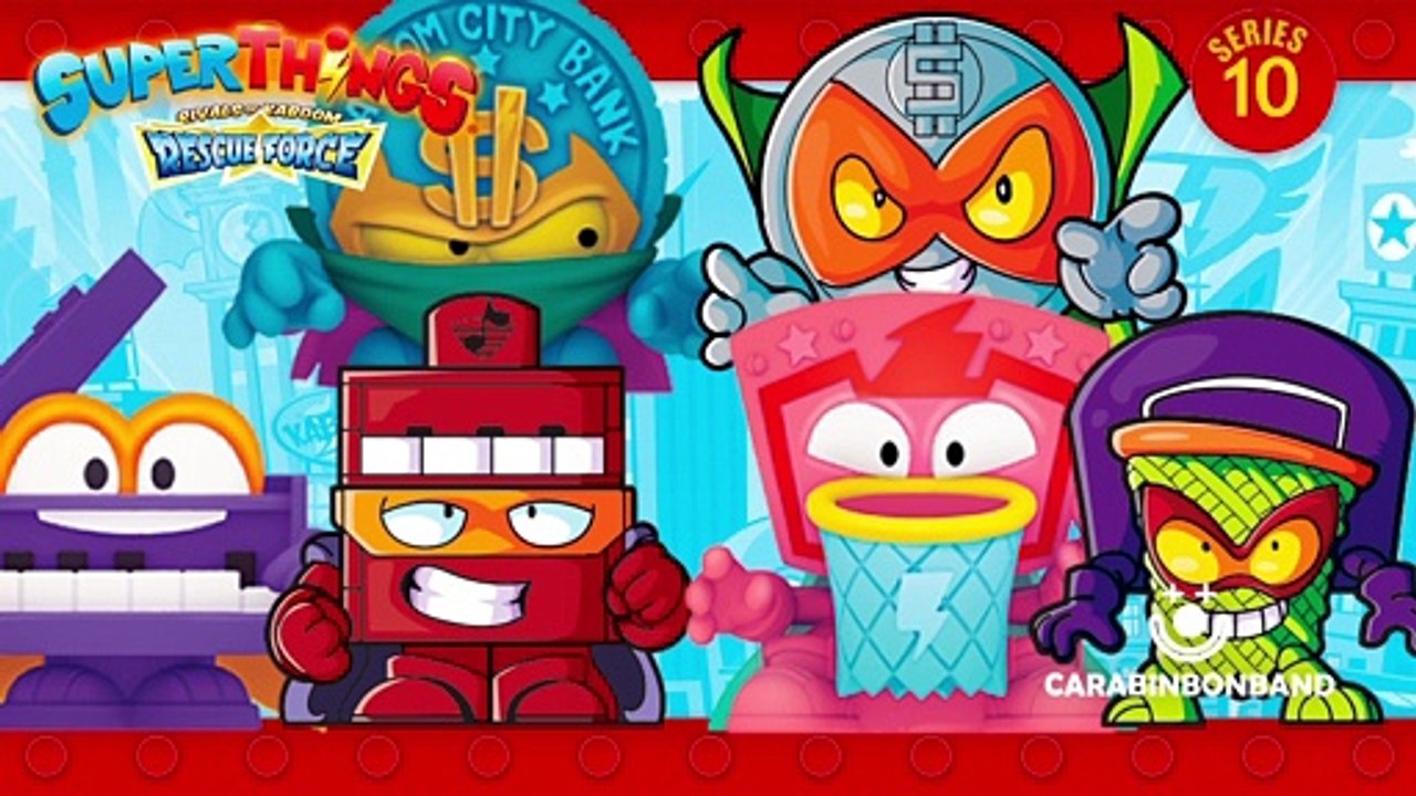 SUPERTHINGS serie 10 objetos repetidos - SUPERZINGS Rescue Force - CARA BIN BON BAND