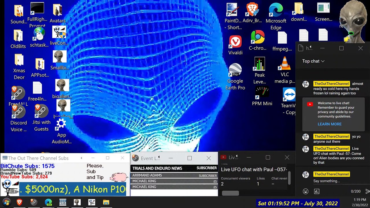 Live UFO chat with Paul --057- Come on! Alien bodies are you conned by that~ - 1920x1080 5006K-Pt1