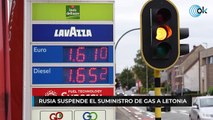 Rusia suspende el suministro de gas a Letonia