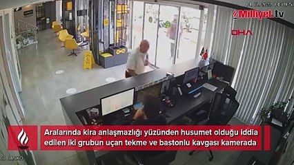 Uçan tekmeli, bastonlu kira kavgası
