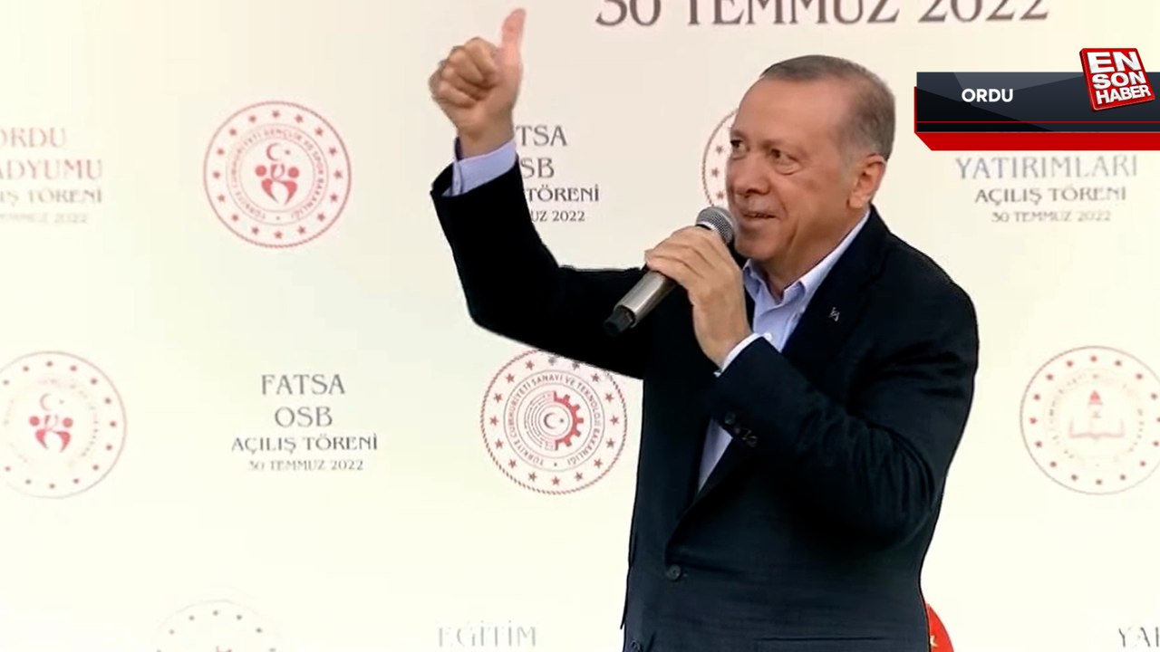 Cumhurbaşkanı Erdoğan, Ordu'da açılan 6'lı masa pankartına dikkat çekti