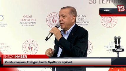 Cumhurbaşkanı Erdoğan fındık fiyatlarını açıkladı