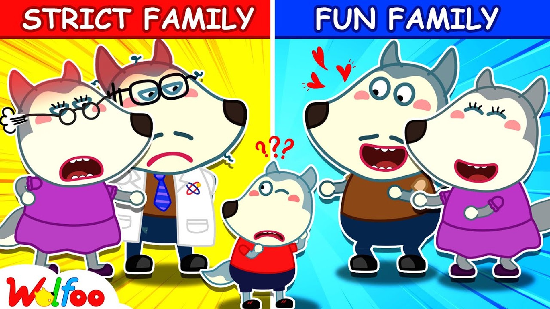 Wolfoo and Strict Family VS Fun Family - Mommy Daddy - Wolfoo Kids Stories  - Wolfoo Family Official - video Dailymotion