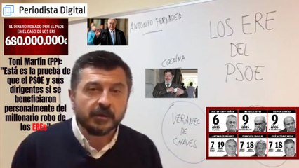 Toni Martín (PP): "Está es la prueba de que el PSOE y sus dirigentes si se beneficiaron personalmente del millonario robo de los EREs"