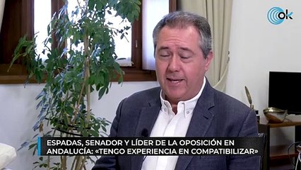Espadas, senador y líder de la oposición en Andalucía: «Tengo experiencia en compatibilizar»