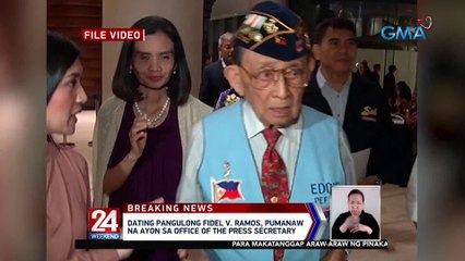 Dating Pangulong Fidel Ramos, pumanaw na ayon sa Office of the Press Secretary | 24 Oras Weekend