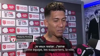 Community Shield - Firmino veut rester à Liverpool : "J'aime cette équipe, les supporters, la ville"