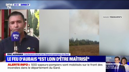 Incendies dans le Gard: un pompier "grièvement blessé a été évacué, [...] mais son pronostic vital n'est pas engagé"