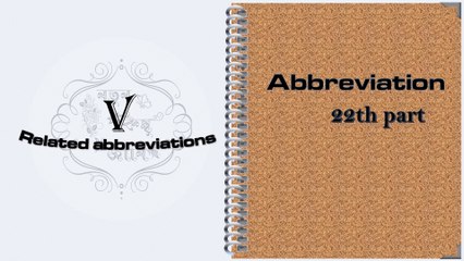 Full Form of V related words in English Abbreviations/22th Part