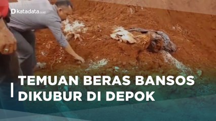 Asal-Mula Penemuan Berkarung-Karung Beras Bansos Dikubur di Depok | Katadata Indonesia