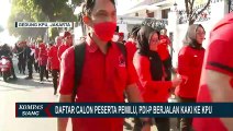 Gelaran Pawai Budaya PDI-P Sambil Jalan Kaki Menuju KPU untuk Daftar Sebagai Peserta Pemilu 2024