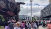 Crowds flock to see the Brummie Bull in Centenary Square after the Birmingham 2022 Commonwealth Games Opening Ceremony