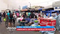 Vendedores comercializan sus productos en la calle tras incendio en el mercado Mutualista