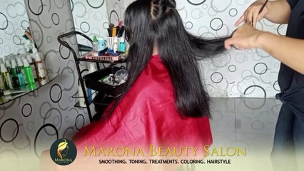 Japanese style haircut and smoothing on normal hair
