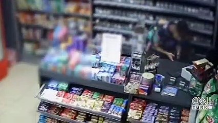 Benzin istasyonunda hırsızlık anları