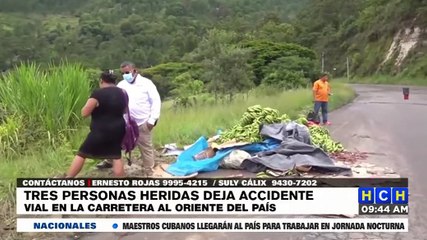 ¡Tres heridos, deja volcamiento en el km.20 carretera a Danlí!