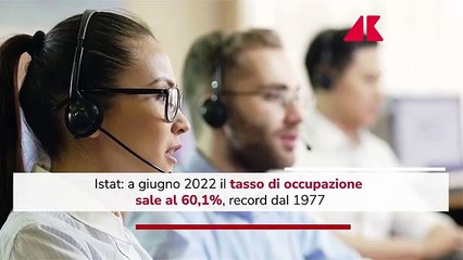 Скачать видео: Lavoro, dati Istat: a giugno occupazione ai massimi dal 1977, tasso al 60,1%