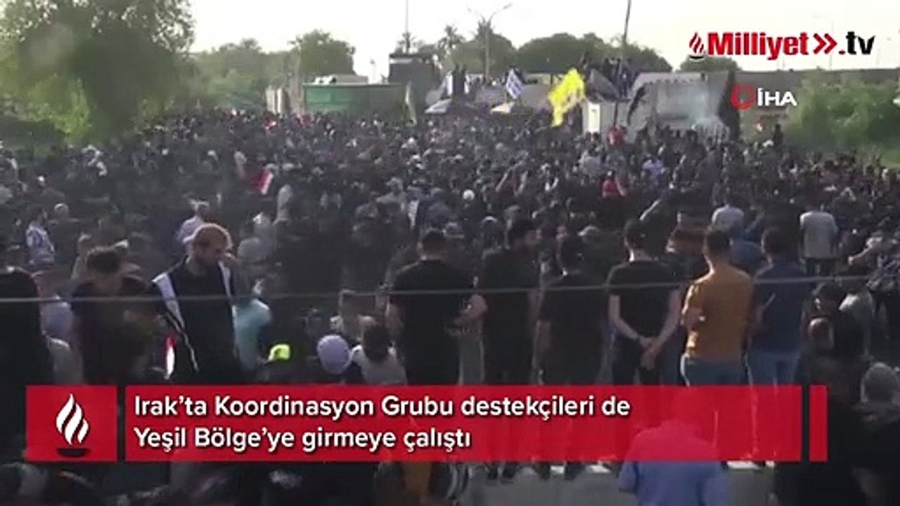 Irak’ta Koordinasyon Grubu destekçileri de Yeşil Bölge’ye girmeye çalıştı