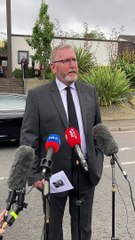 Doug Beattie UUP speaking at the Funeral of former UUP leader David Trimble