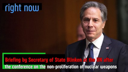 Secretary Blinken delivers remarks to the press at the United Nations.