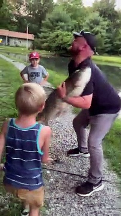 Man Slapped By Large Fish
