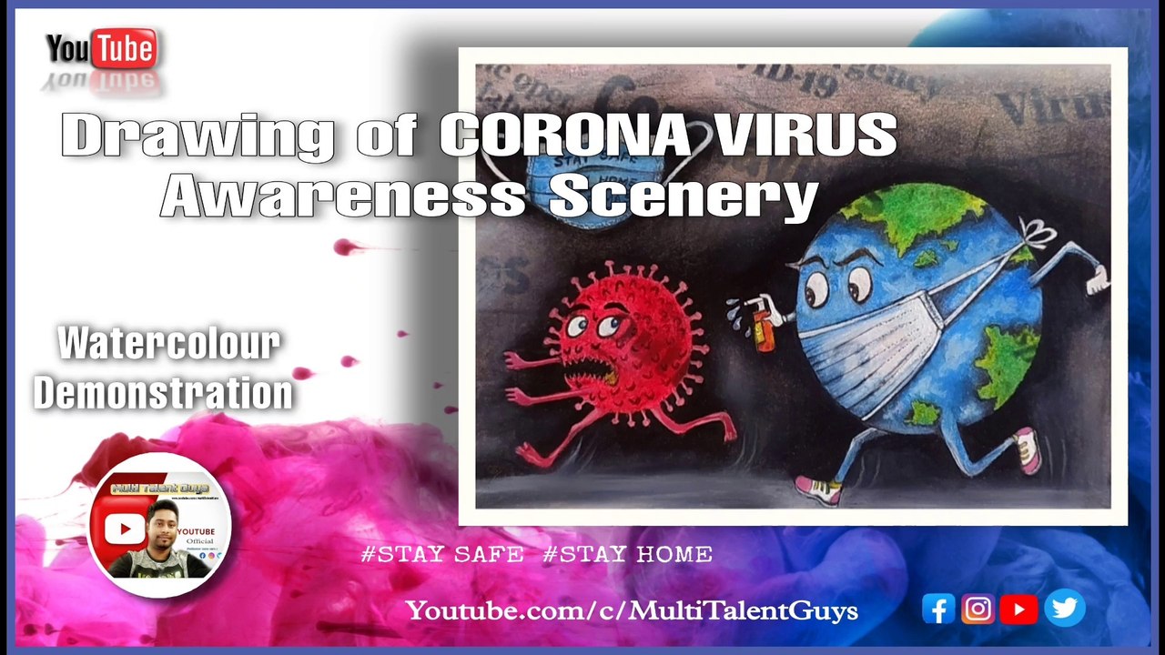 Easy Drawing of CORONA Virus Awareness Poster l Fight against COVID 19 Drawing l COVID News Today