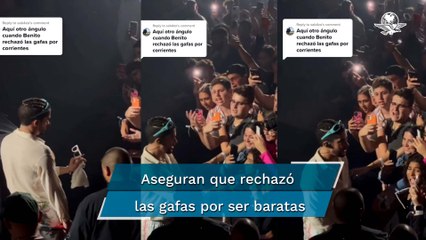 Tunden en redes sociales a Bad Bunny por no querer intercambiar sus lentes con fan