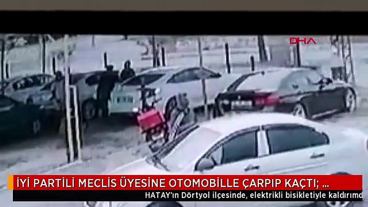 İYİ PARTİLİ MECLİS ÜYESİNE OTOMOBİLLE ÇARPIP KAÇTI; KAZA KAMERADA