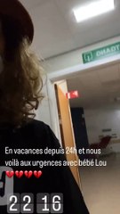 Nawell Madani aux urgence avec sa fille, en story Instagram.