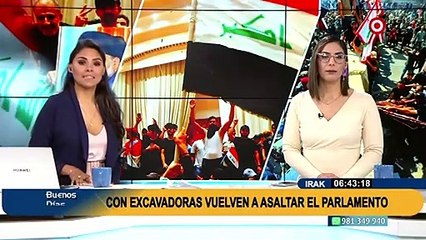 Irak: manifestantes irrumpen en el  parlamento con una excavadora