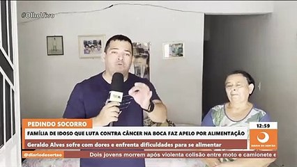 Família de idoso que luta contra câncer na boca em Pombal faz apelo por alimentos e medicação